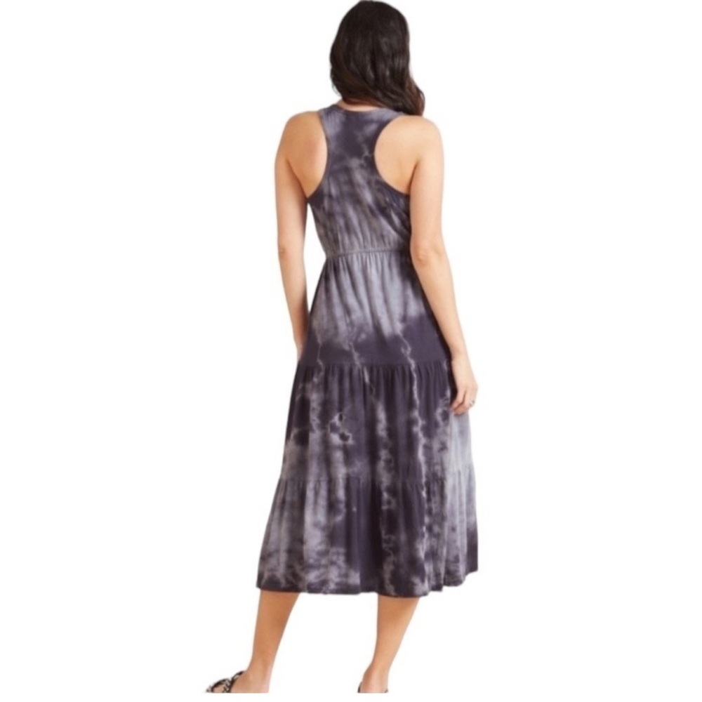 Sundry for Evereve Purple and Gray Tie-Dye Midi Dress - Picture 2 of 9